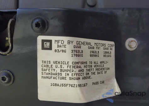 2006 Saturn Ion 2 from USA, damaged, VIN 1G8AJ55F76Z195167